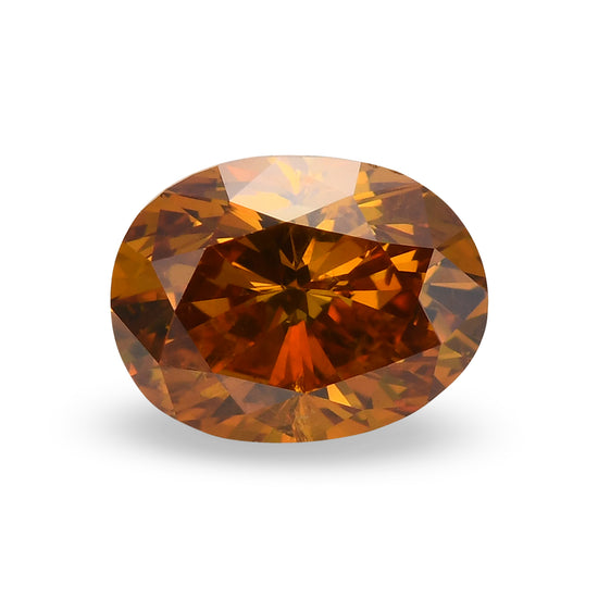 0.74 Carat Fancy Deep Orange Yellow Oval Diamond I1 GIA
