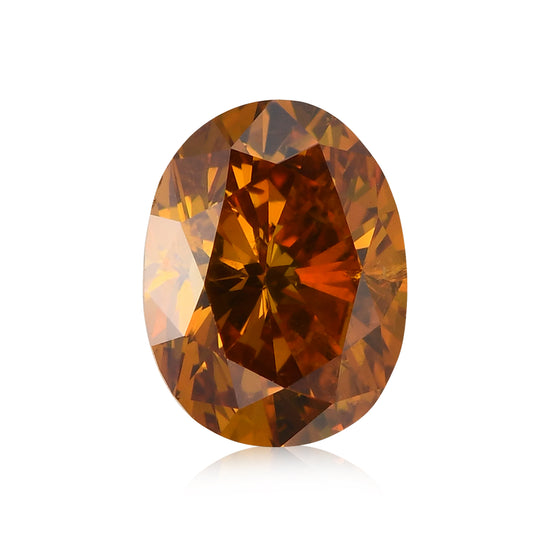 0,74 Karat Fancy Deep Orange Yellow Oval Diamant I1 GIA