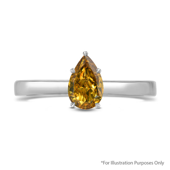 0.70 Carat Fancy Deep Brownish Greenish Yellow Pear Diamond SI1 GIA