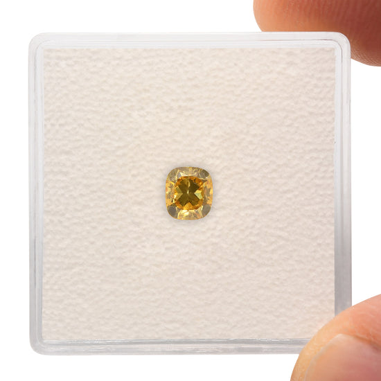 0.53 Carat Fancy Deep Yellow Cushion Diamond SI1 GIA
