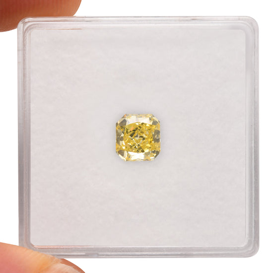 0.75 Carat Fancy Intense Yellow Radiant Diamond SI1 GIA