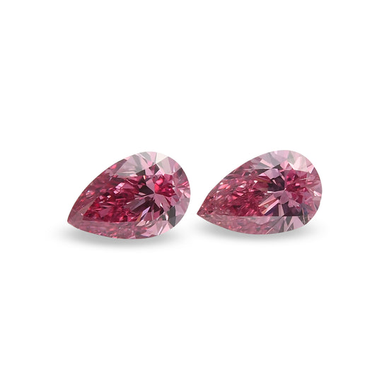 Diamanti a Pera Rosa Purpureo Intenso Fantasia da 0,35 Carati SI2 GIA