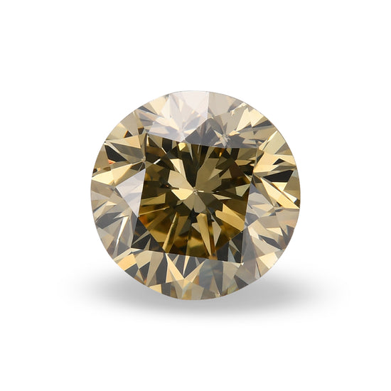 Diamante rotondo taglio brillante fantasia marrone giallo 2.35 carati VS2 GIA
