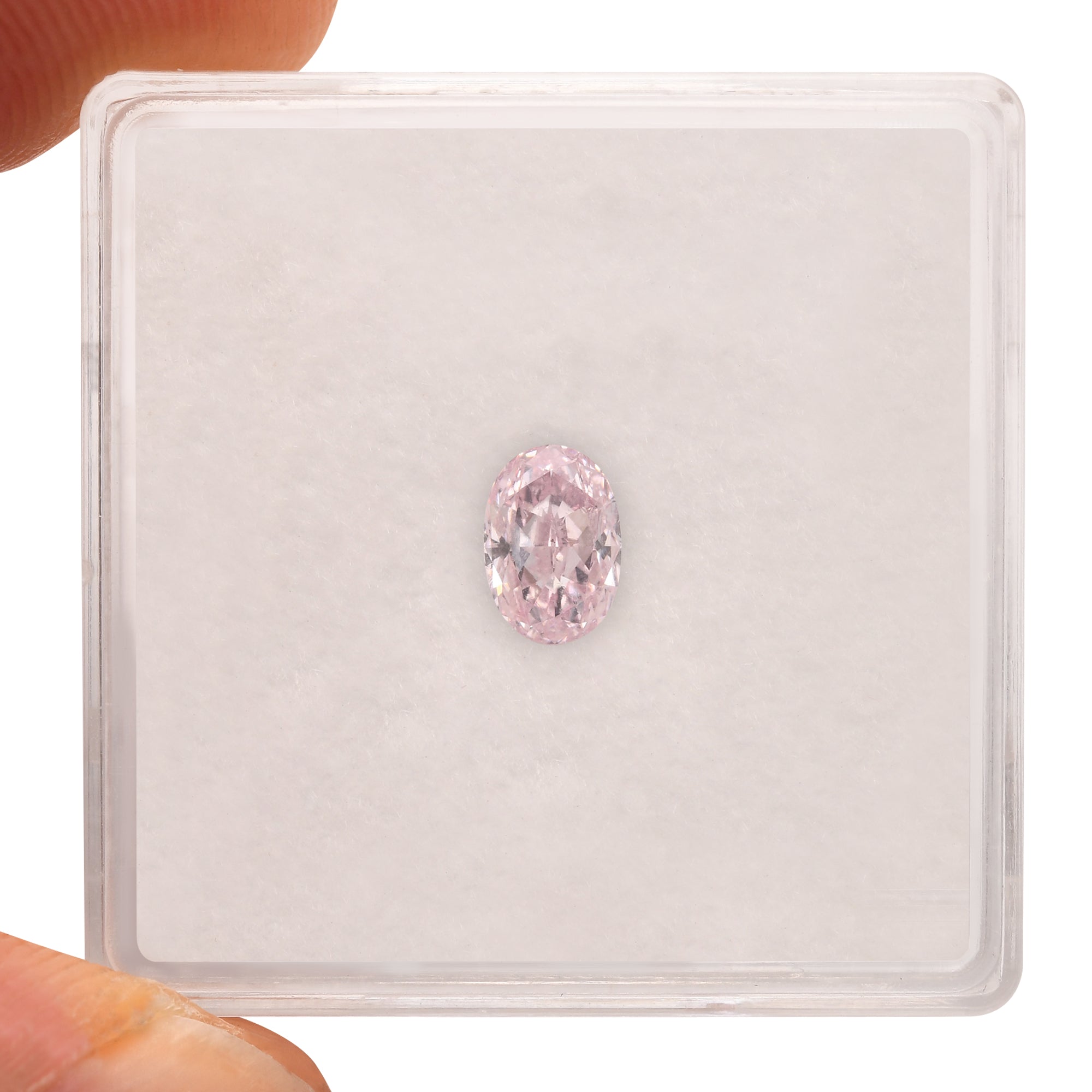 0.56 Carat Fancy Purplish Pink Oval Diamond VS2 GIA | LEIBISH