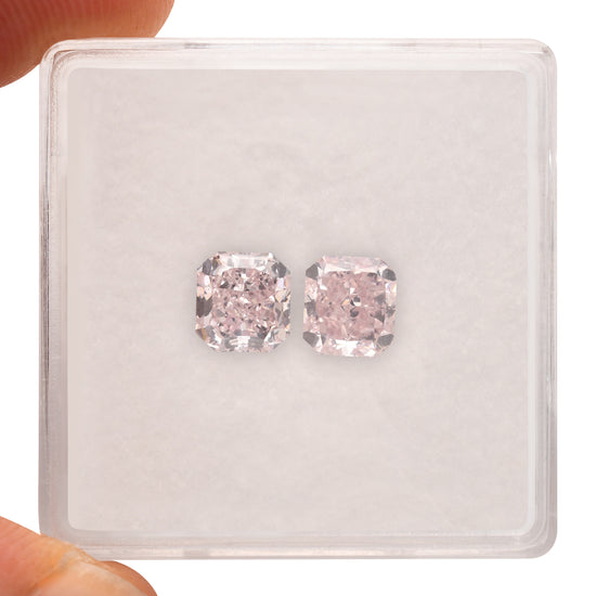 1.58 Carat Fancy Light Pink Radiant Diamonds VS2