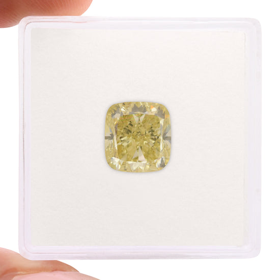 3.02 Carat Fancy Yellow Cushion Diamond SI2 GIA