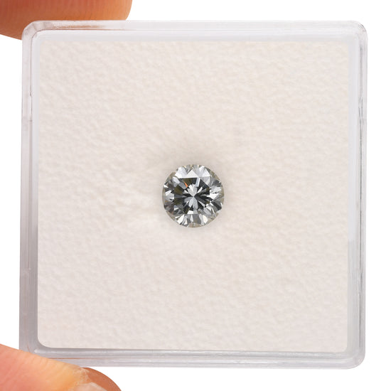 0.53 Carat Fancy Blue Gray Round Diamond VS2 GIA