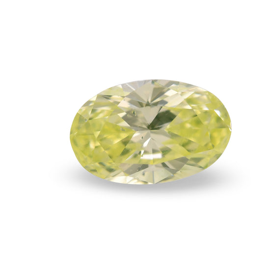 0.38 Carat Fancy Intense Green Yellow Oval Diamond SI2 GIA