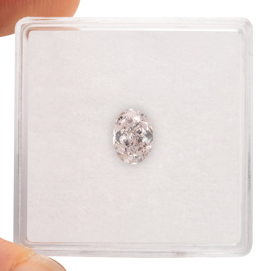 0.73 Carat Light Pink Oval Diamond SI2 GIA