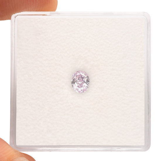 0.32 Carat Fancy Pinkish Purple Oval Diamond SI1 GIA