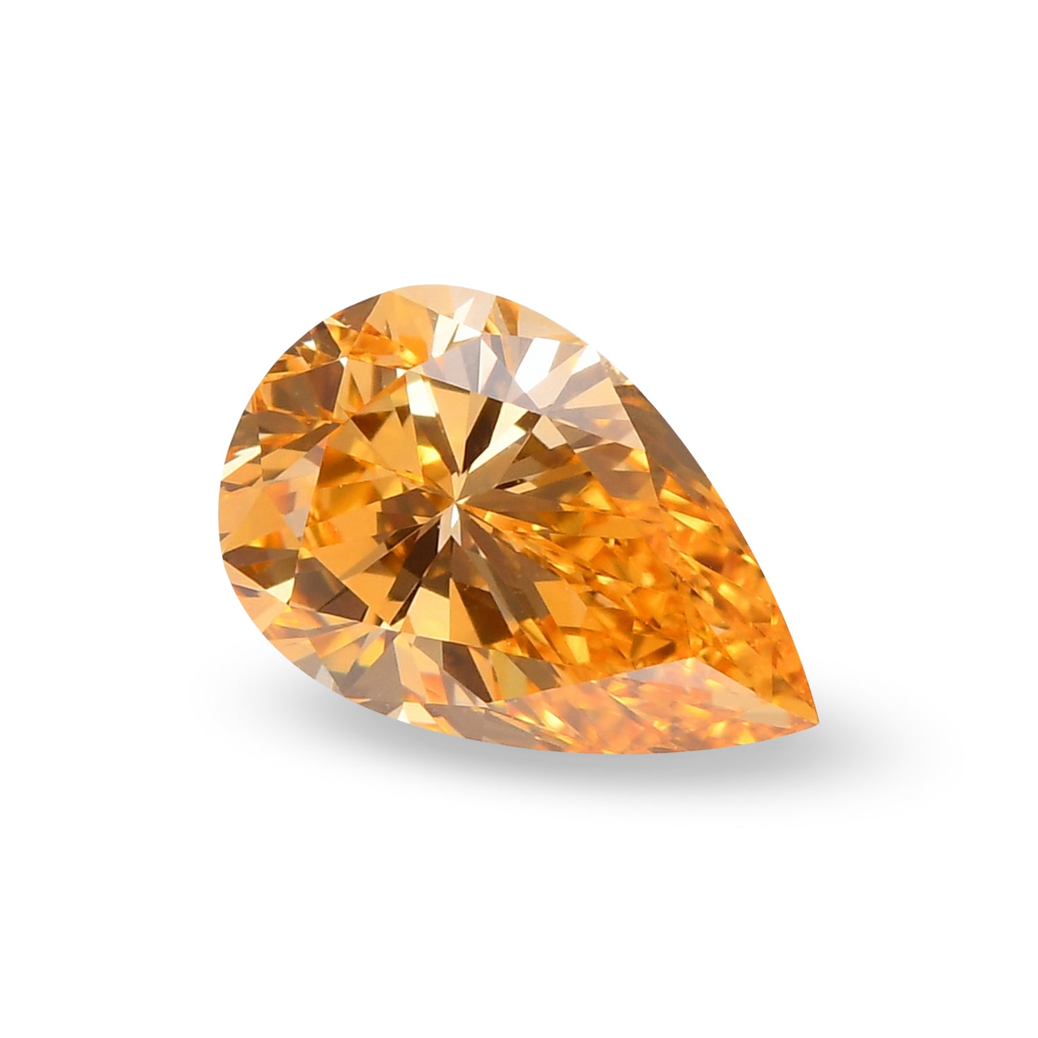 0.51 Carat Fancy Vivid Yellow Orange Pear Diamond VVS1 GIA