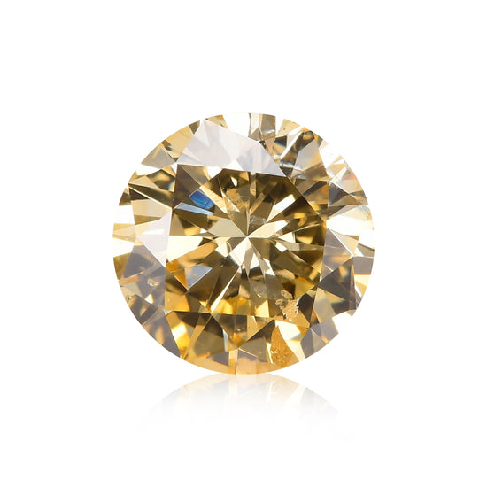 Diamante tondo da 1,00 carato Fancy Orangy Yellow (I1) GIA
