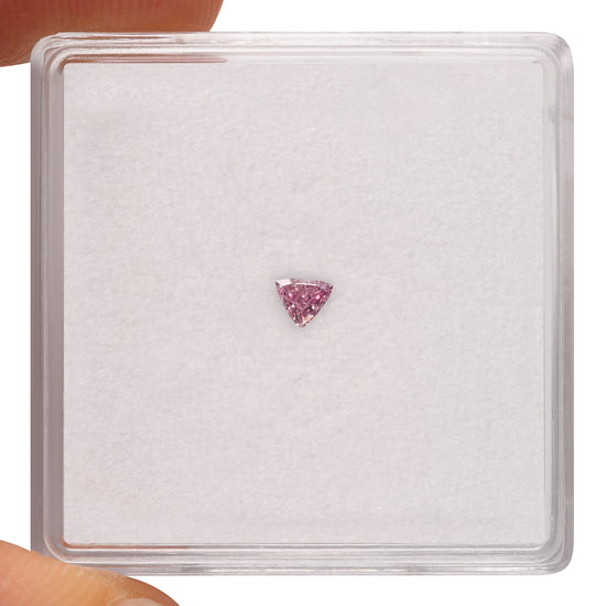 0.06 Carat Fancy Intense Purplish Pink Triangle Diamond (SI2) GIA