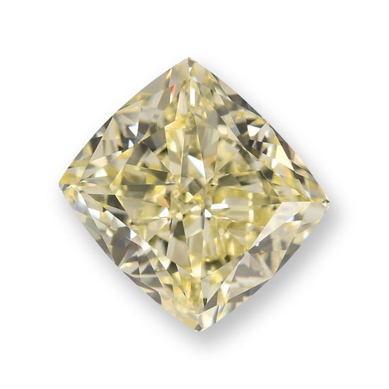 2.02 Carat Fancy Light Yellow Cushion Diamond VS2 GIA