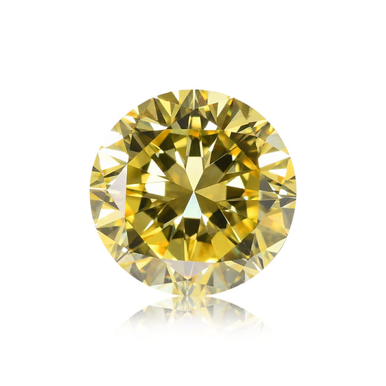 Diamante Rotondo a Taglio Brillante GIA VS2 Fancy Intense Yellow da 0,90 Carati