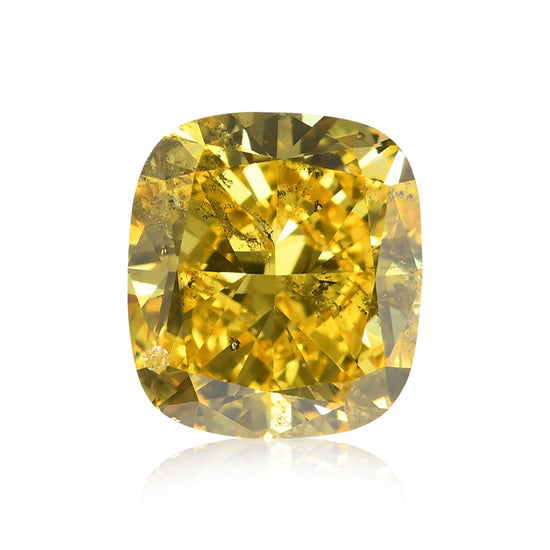 Diamante giallo Fancy Vivid a cuscino da 2.01 carati I1 GIA