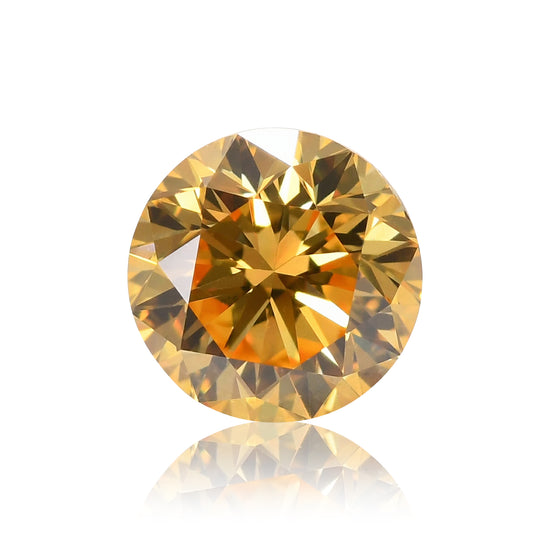 Diamante rotondo taglio brillante 0,53 carati Fancy Intense Orange Yellow SI2 GIA