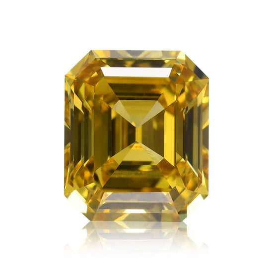 0.71 carati Diamante Smeraldo Fancy Vivid Yellow VS2 GIA