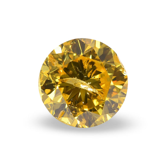 Diamante a taglio brillante rotondo Fancy Vivid Yellow da 1,03 carati (I1) GIA