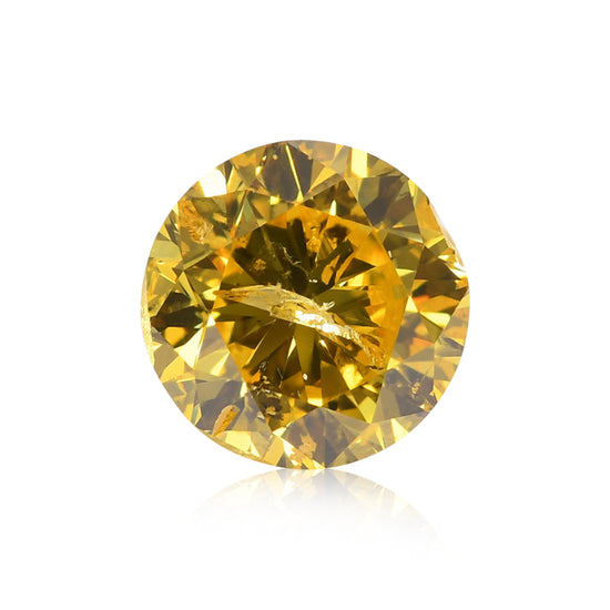 Diamante a taglio brillante rotondo Fancy Vivid Yellow da 1,03 carati (I1) GIA