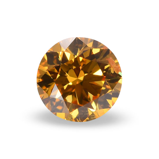 0.31 Carat Fancy Vivid Orange Yellow Round Brilliant Diamond SI2 GIA