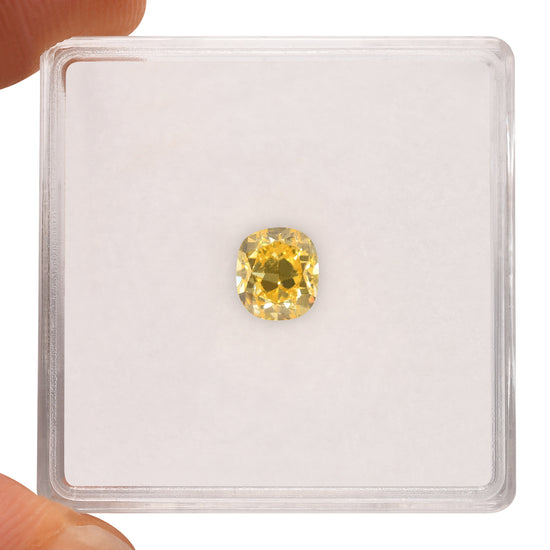 0.76 Carat Fancy Vivid Yellow Cushion Diamond VS2 GIA