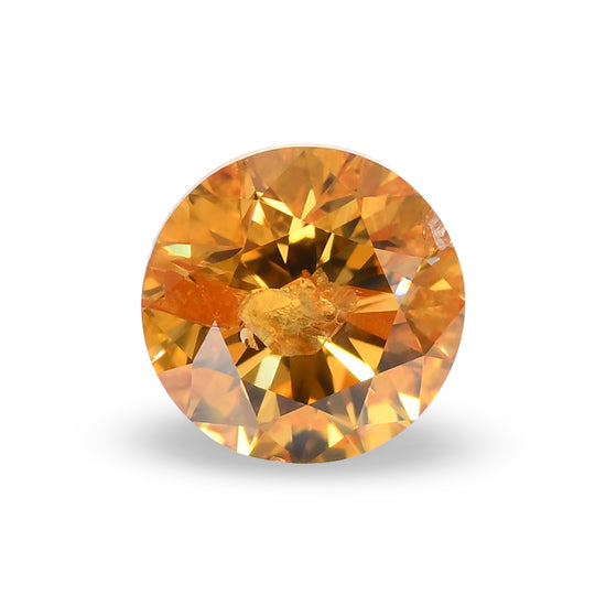 0.42 Carat Fancy Vivid Orange Yellow Round Brilliant Diamond (I1) GIA