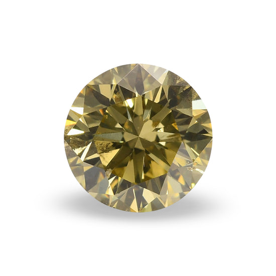 1.02 Carat Fancy Brownish Greenish Yellow Round Brilliant Diamond SI2 GIA