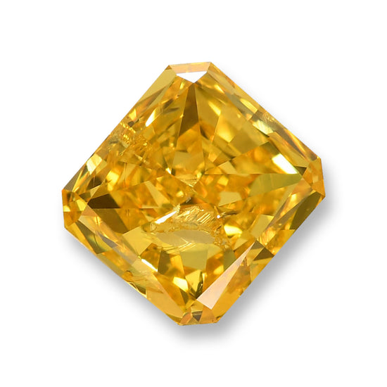 1.01 Carat Fancy Vivid Yellow Radiant Diamond (I1) GIA