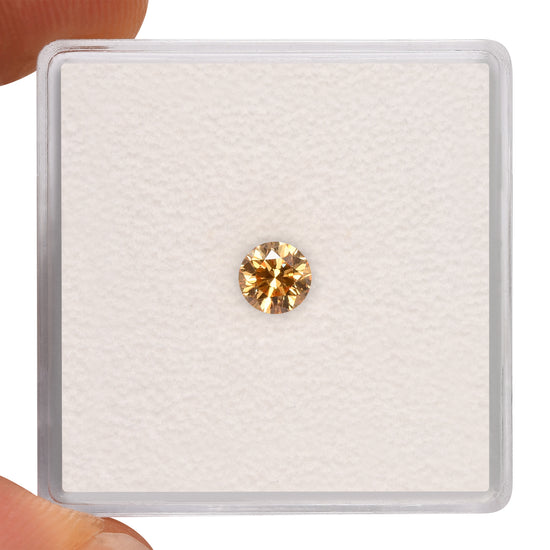 0.30 Carat Fancy Yellow Orange Round Brilliant Diamond SI1 GIA
