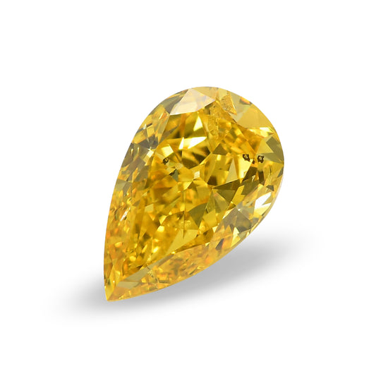 1.01 Carat Fancy Vivid Yellow Pear Diamond (I1) GIA