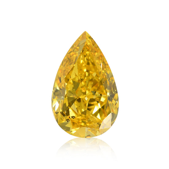 1.01 Carat Fancy Vivid Yellow Pear Diamond (I1) GIA