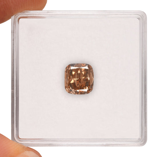 0.85 Carat Fancy Brown Yellow Cushion Diamond I1 GIA