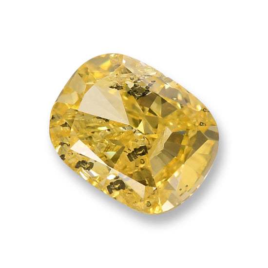 1.01 Carat Fancy Intense Yellow Cushion Diamond (I1) GIA