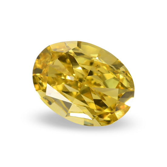 0.70 Carat Fancy Vivid Yellow Oval Diamond SI2 GIA