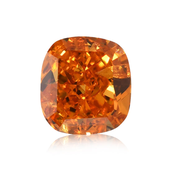 Diamante GIA a cuscino da 0,52 carati, Fancy Deep Yellowish Orange (I1)