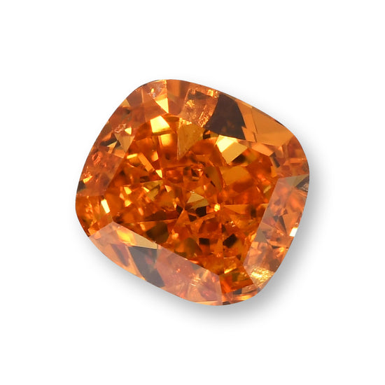 0.52 Carat Fancy Deep Yellowish Orange Cushion Diamond (I1) GIA