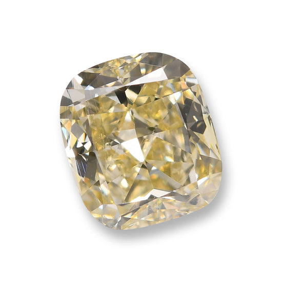 1.23 Carat Fancy Light Yellow Cushion Diamond VS2 GIA