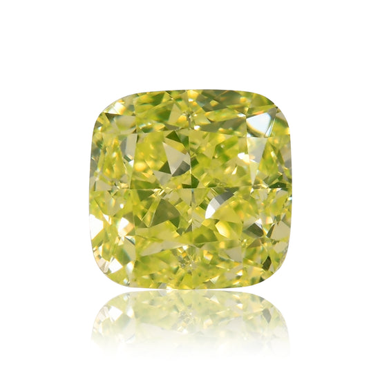 Diamante a Cuscino GIA VVS2 Giallo-Verde Intenso Fancy da 0,58 carati