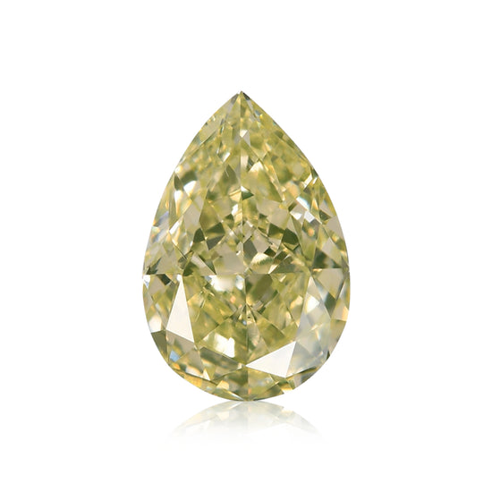 0.75 Carat Fancy Light Green Yellow Pear Diamond VS2 GIA