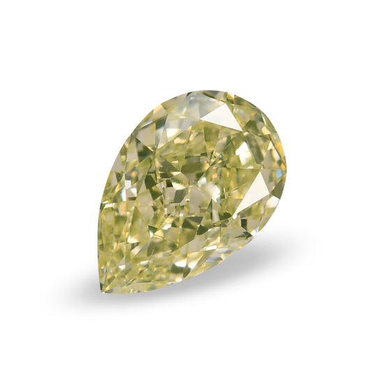 0.75 Carat Fancy Light Green Yellow Pear Diamond VS2 GIA