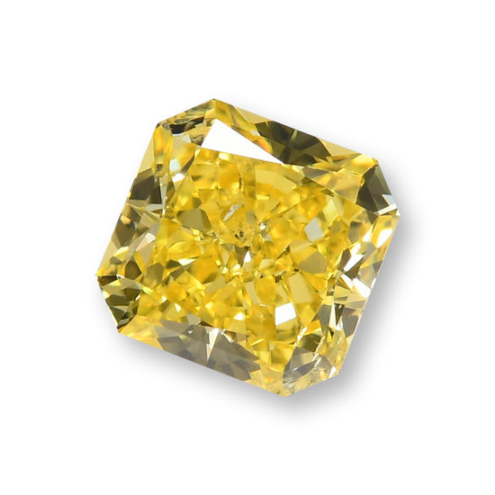 0.42 Carat Fancy Vivid Yellow Radiant Diamond SI2 GIA