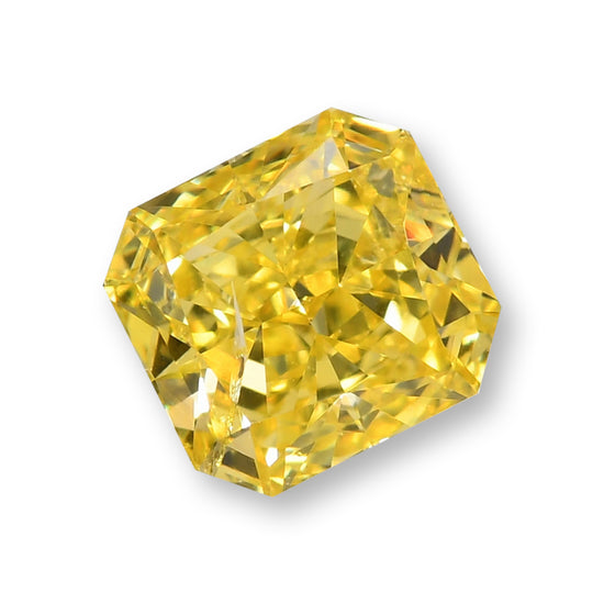 0.47 Carat Fancy Vivid Yellow Radiant Diamond (I1) GIA