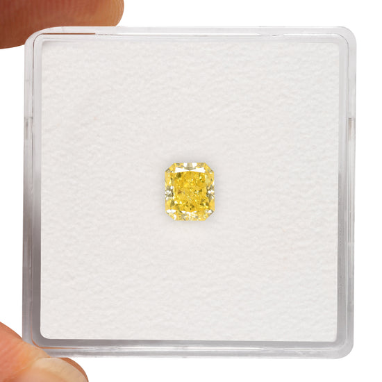 0.55 Carat Fancy Intense Yellow Radiant Diamond SI1 GIA