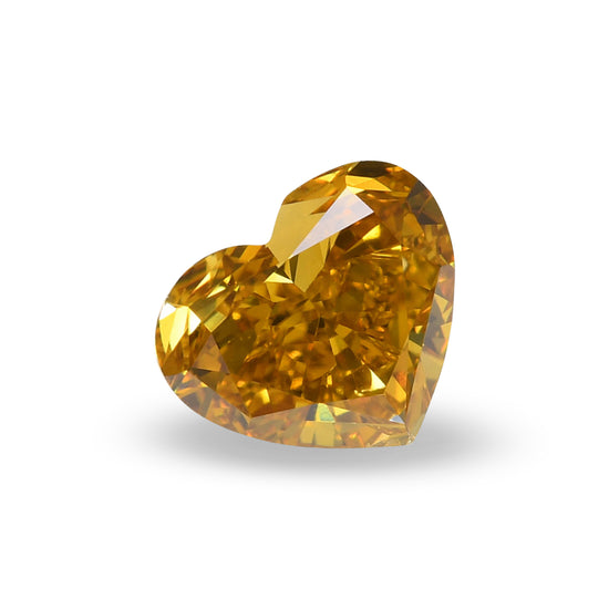 0.84 Carat Fancy Deep Brownish Orangy Yellow HEART Diamond VS2 GIA