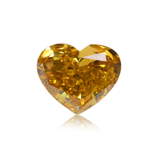 0.84 Carat Fancy Deep Brownish Orangy Yellow HEART Diamond VS2 GIA