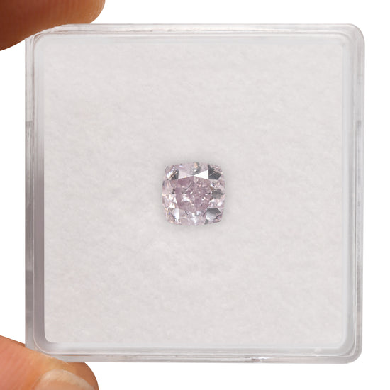 0.82 Carat Fancy Light Purplish Pink Cushion Diamond SI2 GIA