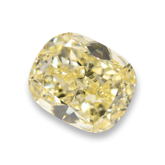2.22 Carat Fancy Light Yellow Cushion Diamond VVS1 GIA
