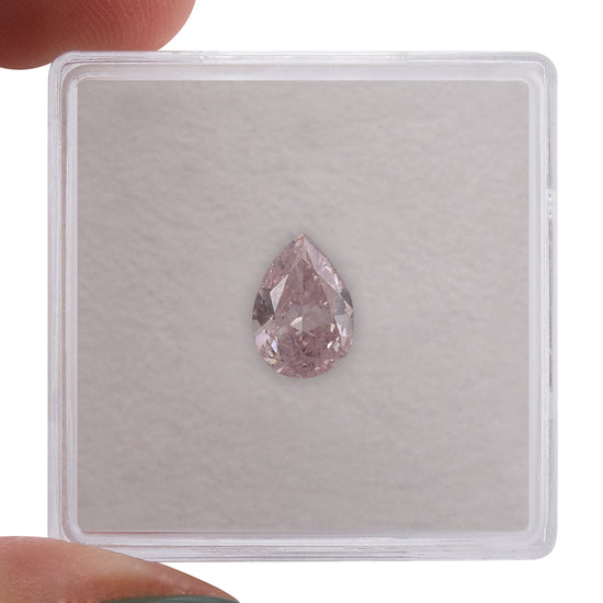 0.84 Carat Fancy Light Pink Pear Diamond (I1) GIA