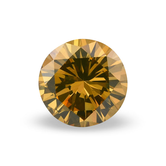 1.10 Carat Fancy Deep Brownish Yellow Round Diamond VS2 GIA